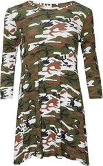 Load image into Gallery viewer, Womens Plain Long Sleeve Stretch A Line Skater Flared Swing Dress Top
