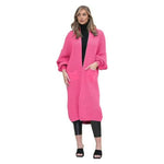 Load image into Gallery viewer, Ladies Oversized Long Cardigan Balloon Sleeve Chunky Ribbed Open Knitted Maxi Jumper Ladies Maxi Knitted Puff Sleeve 2 Pocket Cardigan Boyfriend Sweater Top UK One Size
