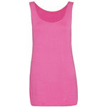 Load image into Gallery viewer, Womens Scoop Neck Sleeveless Ladies Long Stretch Plain Vest Strappy T-Shirt Top
