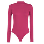 Load image into Gallery viewer, Womens Ladies Long Sleeve Polo Turtle Neck Plain Stretch Bodysuit UK 8-26
