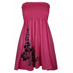 Load image into Gallery viewer, Ladies Sheering Boobtube Gather Bandeau Ruched Top with Side Flower Printed Sheering Top
