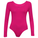 Load image into Gallery viewer, Ladies New Plain Round Neck Long Sleeve Slim Fit Basic Stretchy Leotard Bodysuit Top
