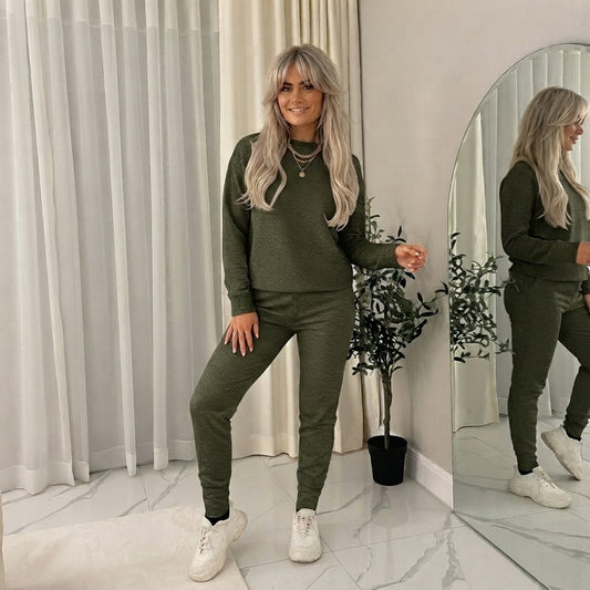 LUXE DIVA Ladies Plain Tracksuit Solid Round Neck Sweatshirts Joggers Slim Fit Activewear Size 8-22