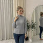 LUXE DIVA Ladies Fine Knit Polo Neck Jumper Super Stretch Ribbed Sweater