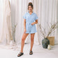 LUXE DIVA Women's Gold Button Belted Playsuit Short Sleeve Romper