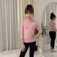LUXE DIVA Kids Plain Pastel Long Sleeve Polo Neck T Shirt Boys Girls