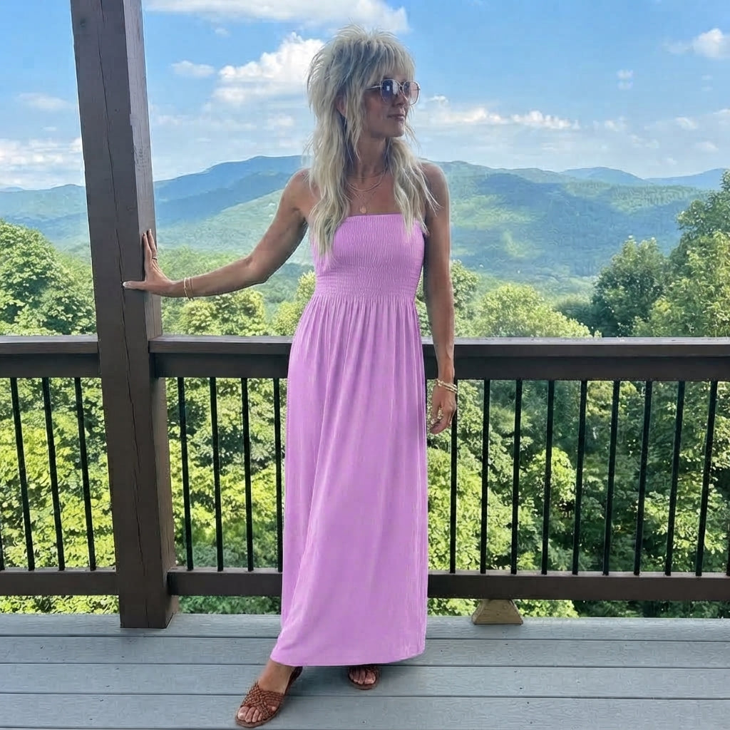 LUXE DIVA Women's Plus Size Bandeau Maxi Dress Strapless Jersey 8-22