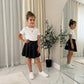 LUXE DIVA Girls Skater Skirt High Waisted Flared Mini Skirt