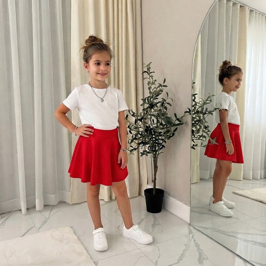 Girls Skater Skirt Ð High Waisted Flared Mini Tutu Skirt (Ages 5Ð14)