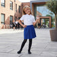 LUXE DIVA Girls Pleated School Skirt Drop Waist Zip