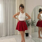 LUXE DIVA Womens Plus Belted Skater Skirt Ladies Short Flared Flippy Ponte Mini Party Skirt 6-20