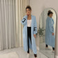 LUXE DIVA Women's Love Print Balloon Sleeve Long Knitted Cardigan Jumper