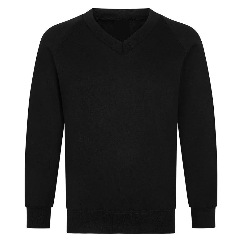 Kids Boys Girls  V Neck School Jumper Sweatshirt