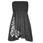 Load image into Gallery viewer, Ladies Sheering Boobtube Gather Bandeau Ruched Top with Side Flower Printed Sheering Top
