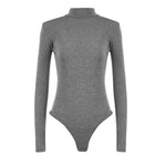 Load image into Gallery viewer, Womens Ladies Long Sleeve Polo Turtle Neck Plain Stretch Bodysuit UK 8-26
