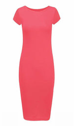 Load image into Gallery viewer, Ladies Short Sleeve Midi Dress Bodycon Cap Maxi Midi Dress
