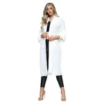 Load image into Gallery viewer, Ladies Oversized Long Cardigan Balloon Sleeve Chunky Ribbed Open Knitted Maxi Jumper Ladies Maxi Knitted Puff Sleeve 2 Pocket Cardigan Boyfriend Sweater Top UK One Size
