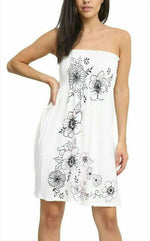 Load image into Gallery viewer, Women Chunky Floral Print Sheering Top Ladies Bandeau BoobTube Tunic Party Dress
