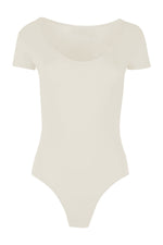Load image into Gallery viewer, Womens Ladies New Cap Short Sleeve Plain Round Neck Stretch Leotard Bodysuit T-Shirt Plunge Top
