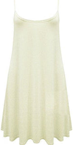 Load image into Gallery viewer, Women&#39;s Plain Cami Stretchy Flared Ladies Swing, Mini Dress Long Vest Top 8-22
