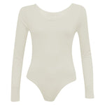 Load image into Gallery viewer, Ladies New Plain Round Neck Long Sleeve Slim Fit Basic Stretchy Leotard Bodysuit Top
