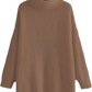LUXE DIVA Women Chunky Knitted High Polo Roll Neck Baggy Oversized Winter Jumper Dress Top