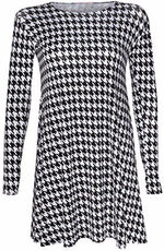 Load image into Gallery viewer, Womens Plain Long Sleeve Stretch A Line Skater Flared Swing Dress Top
