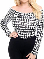 Load image into Gallery viewer, Ladies Womens Off Shoulder Long Sleeve Top Plain Stretch Bardot Bodysuit Leotard UK 8-26
