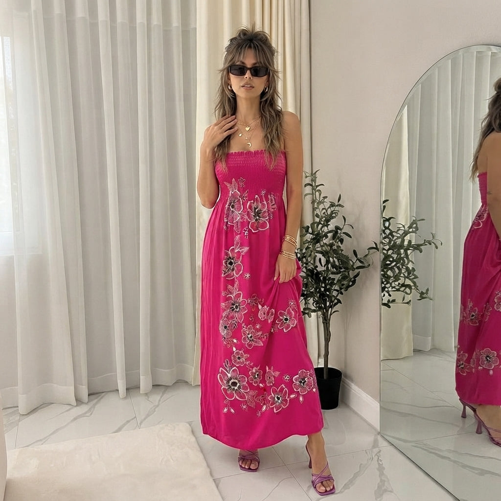 LUXE DIVA Womens Floral Maxi Dress