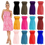 Load image into Gallery viewer, New Womens Ladies Sheering Top Strapless Bandeau Dress Top Jersey Ladies Plus Size Boobtube Top Dress UK 8-14
