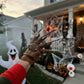 LUXE DIVA Men's Halloween Costume Red Green Striped Jumper Hat Mask Claw Glove Horror Fancy Dress