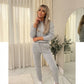 LUXE DIVA Women’s Ruched Sleeve Hoodie Tracksuit Set