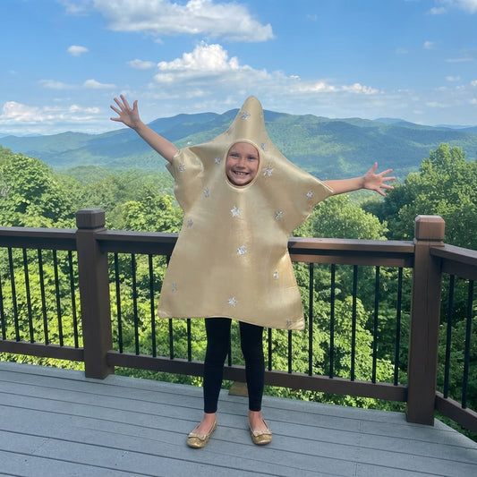 LUXE DIVA Kids Gold Star Christmas Costume Nativity Fancy Dress Outfit