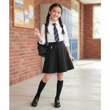 LUXE DIVA Girls BIB Pinafore Pleated School Uniform Dress