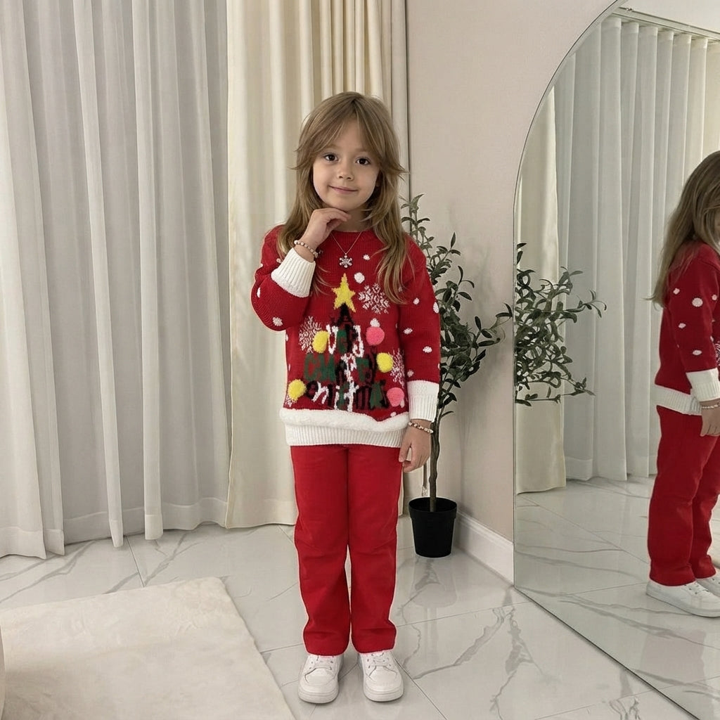 LUXE DIVA Kids Unisex Christmas Jumper Reindeer Rudolph Knitted Xmas Sweater