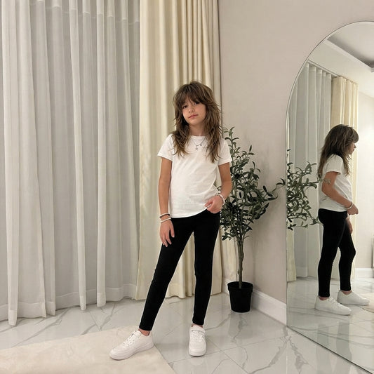 Girls Cotton Leggings Ð 1 & 2 Pack Full Length School Leggings