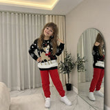 LUXE DIVA Kids Unisex Christmas Jumper Reindeer Rudolph Knitted Xmas Sweater