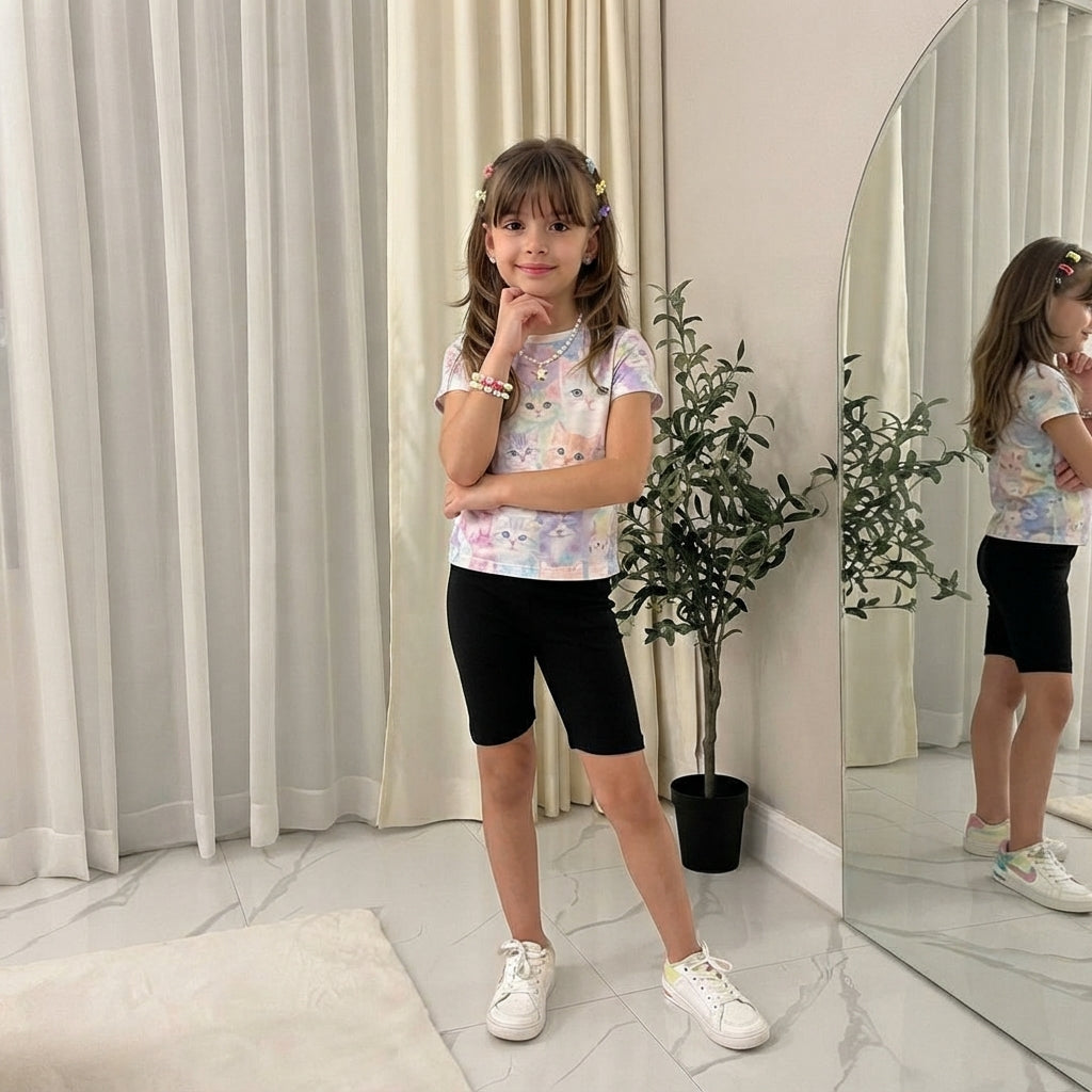 LUXE DIVA Girls Cotton Cycling Shorts Stretch PE School Shorts Kids Sportswear