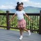 LUXE DIVA Girls RARA Plain Ruffle Layered Mini Skirt Frill Dance Party Skirt