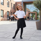 LUXE DIVA Girls Summer Formal Dress Bottom Full Elastic Box Pleat Skirt School Uniform Girl Back to School Box Pleated Round Waist Skirt