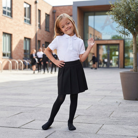 LUXE DIVA Girls Pleated School Skirt Drop Waist Zip