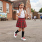LUXE DIVA Girls Tartan School Uniform Skirt Box Pleated Fully Elasticated Ages 2–18