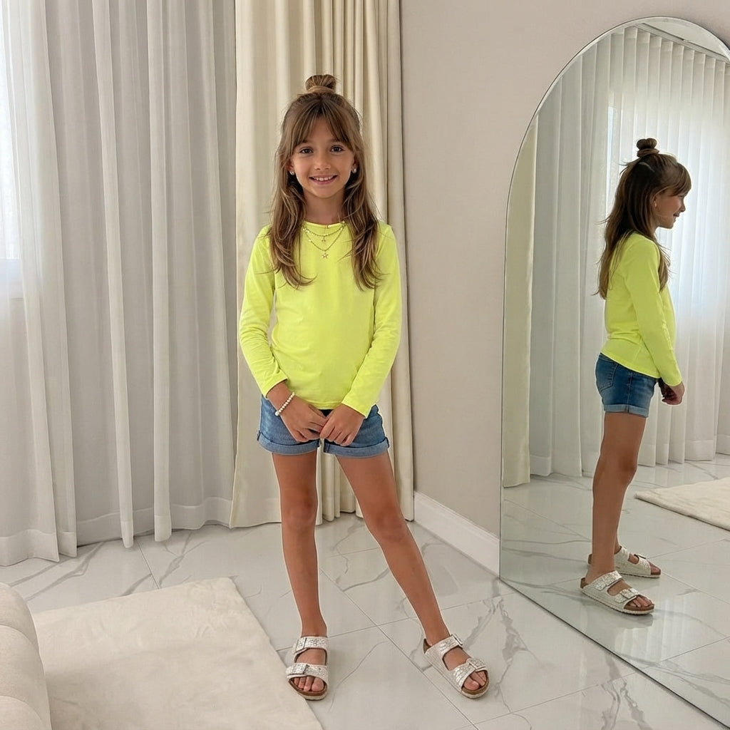 LUXE DIVA Kids Long Sleeve T-Shirt Ages 7–13 Boys Girls Casual Top