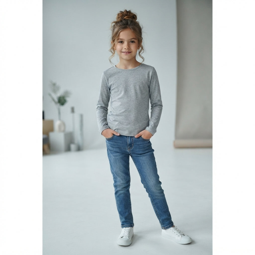 LUXE DIVA Kids Long Sleeve T-Shirt Ages 7–13 Boys Girls Casual Top