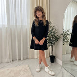 LUXE DIVA Girls Long Sleeve Flared A Line Skater Swing Dress Ages 5–13