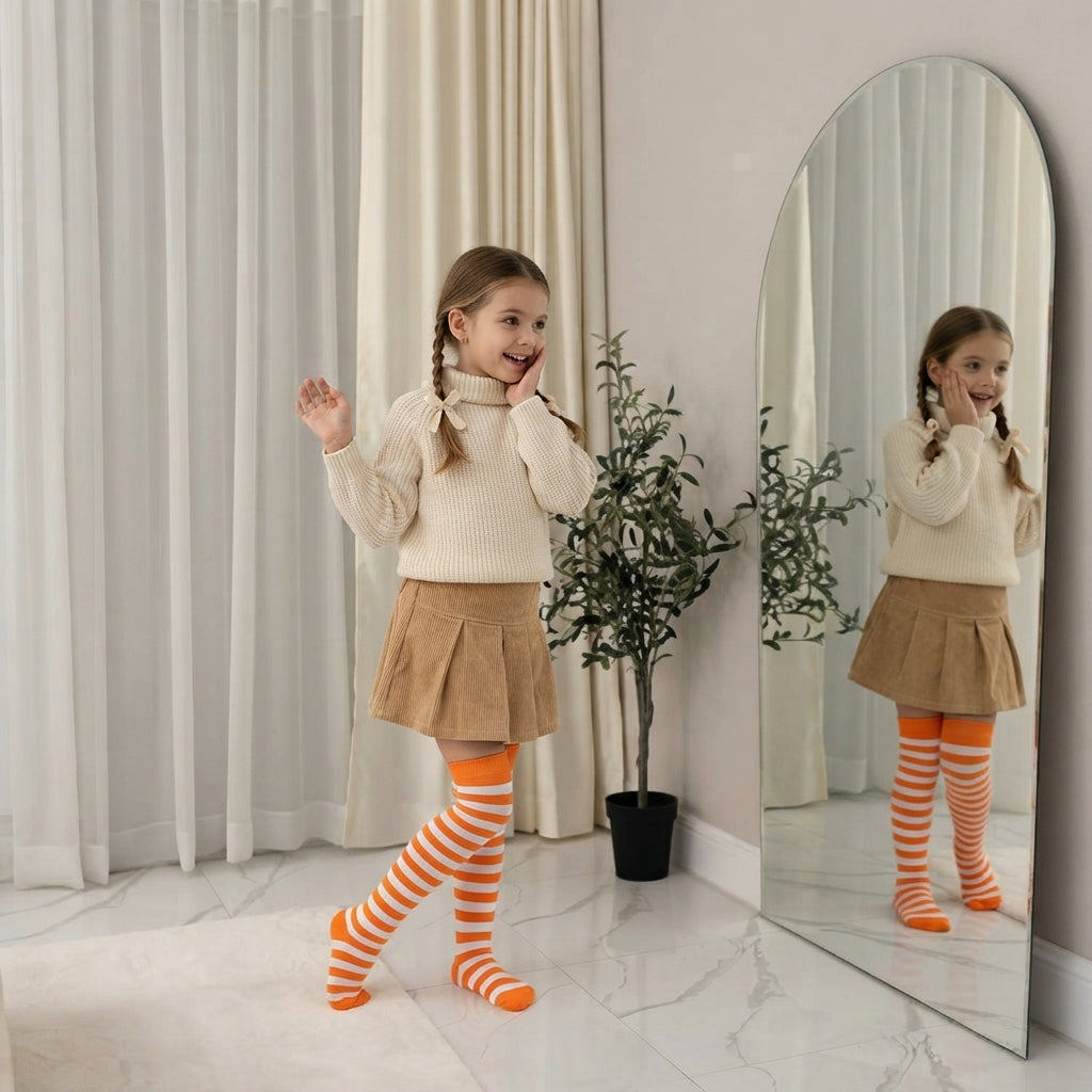 LUXE DIVA Girls Over The Knee Socks Plain Thigh High Socks Assorted Colours UK 4-6