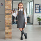 LUXE DIVA Girls BIB Pinafore Pleated School Uniform Dress