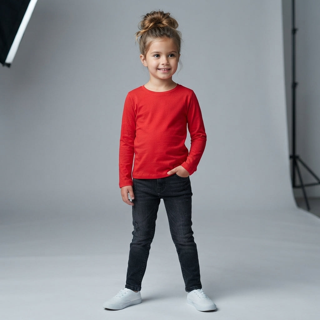 LUXE DIVA Kids Long Sleeve T-Shirt Ages 7–13 Boys Girls Casual Top