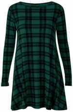 Load image into Gallery viewer, Womens Plain Long Sleeve Stretch A Line Skater Flared Swing Dress Top
