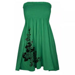 Load image into Gallery viewer, Ladies Sheering Boobtube Gather Bandeau Ruched Top with Side Flower Printed Sheering Top
